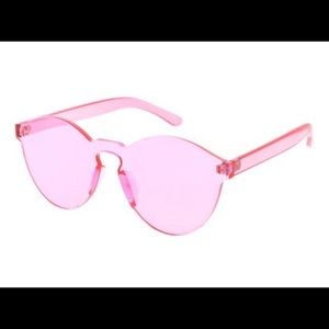Pink Clear Circle Sunglasses. NWT
